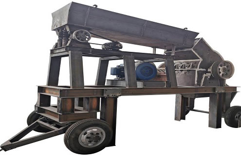 Mobile hammer crushing station